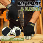 HANDLANDY Work Gloves for Men & Women, Utility Mechanic Working Gloves Touch Screen, Flexible Yard Work Gloves
