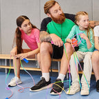 Kids Jump Rope, Colorful Gradient Nylon Skipping Ropes for Children, 7.55FT Adjustable Length, Plastic Handles, Lightweight Jumping Ropes for Schools, Events, and Family Fun