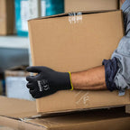 DULFINE Ultra-Thin PU Coated Work Gloves-12 Pairs,Excellent Grip,Nylon Shell Black Polyurethane Coated Safety Work Gloves, Knit Wrist Cuff,Ideal for Light Duty Work. (Small)