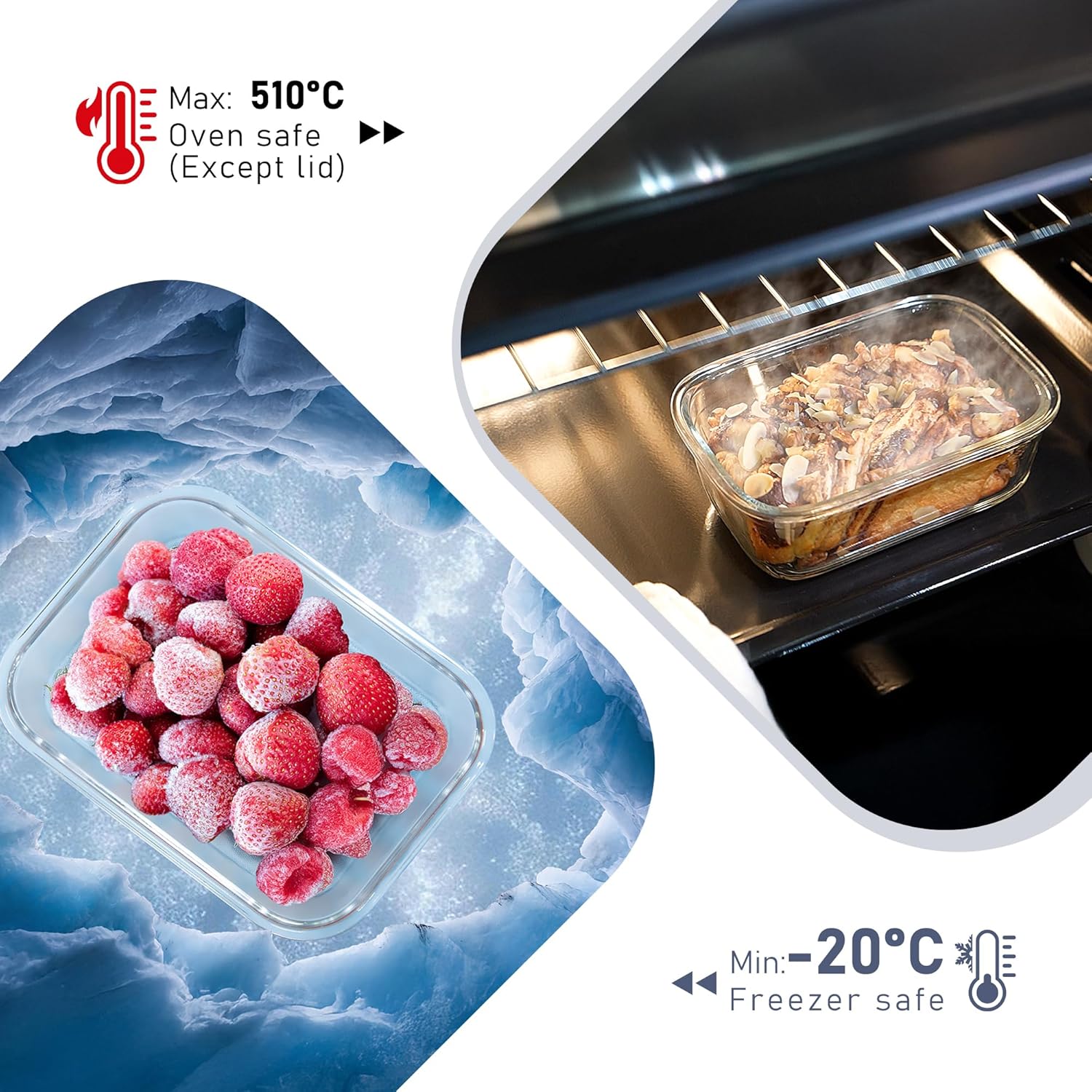 10-Pack Glass Food Storage Containers with Tempered Lids – Borosilicate, Airtight, Oven-Safe (-4°F~950°F), BPA-Free, 4.4 & 1.6 Cup, Leak-Proof, Dishwasher Safe (Blue)