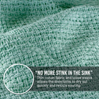 Old Fashion 100% Cotton Dishcloths - Set of 4 Mixed Colors - 2 Mint/2 Natural -11" x 11"