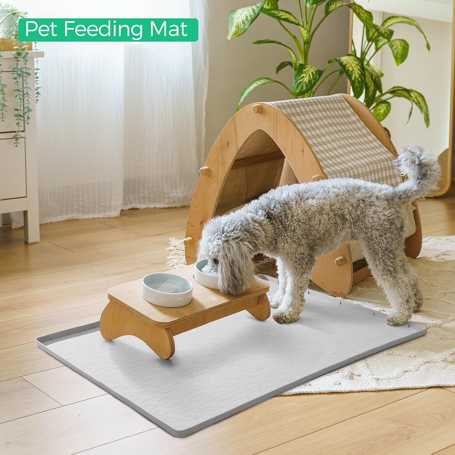 TRZZ Silicone Waterproof Under Sink Mat 28" x 22", Drip Tray and Cabinet Liner for Kitchen and Bathroom, Prevents Water Damage and Organizes Cabinets (Mint Green)