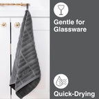 All-Clad Solid Kitchen Towel: Highly Absorbent, Super Soft Long Lasting - 100% Cotton, 17"x30" Tea Towel for Cleaning & Drying Dishes, Pans, Glassware, or Countertops, (1-Pack), Pewter