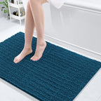 Arotive Luxury Chenille Bathroom Rug Mat, Extra Soft Thick Absorbent Shaggy Bath Rugs, Non-Slip Machine Wash Dry, Plush Bath Mats for Bathroom, Shower and Tub, 45x27, Peacock Blue