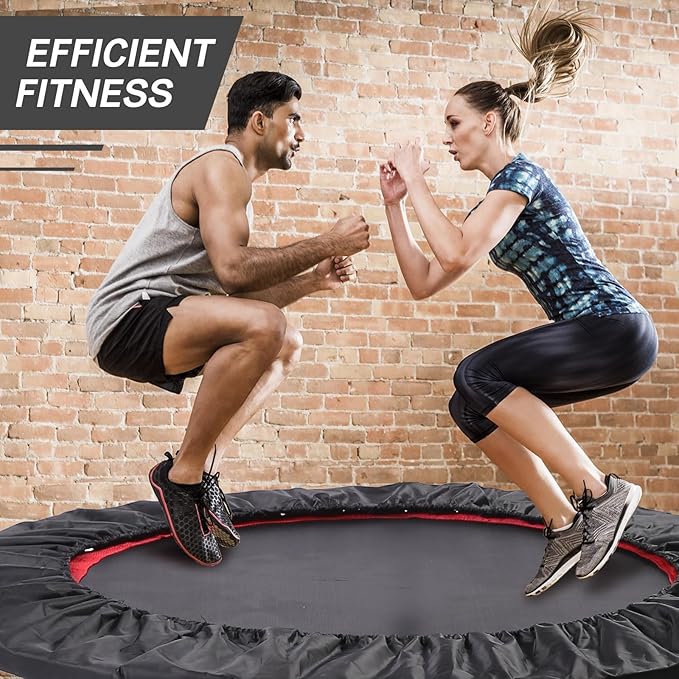 Rebounder Trampoline for Adults, 40"/50" Foldable Spring Fitness Trampoline - 450 lbs Capacity, Quiet & Stable Indoor/Outdoor Exercise Equipment for Cardio Workout