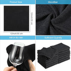 Tenare 100 Pack 12'' x 12'' Microfiber Cleaning Cloths Reusable Cleaning Rags Bulk Microfiber Towels Softer Highly Absorbent Washcloths for House Kitchen Car Window(Black)