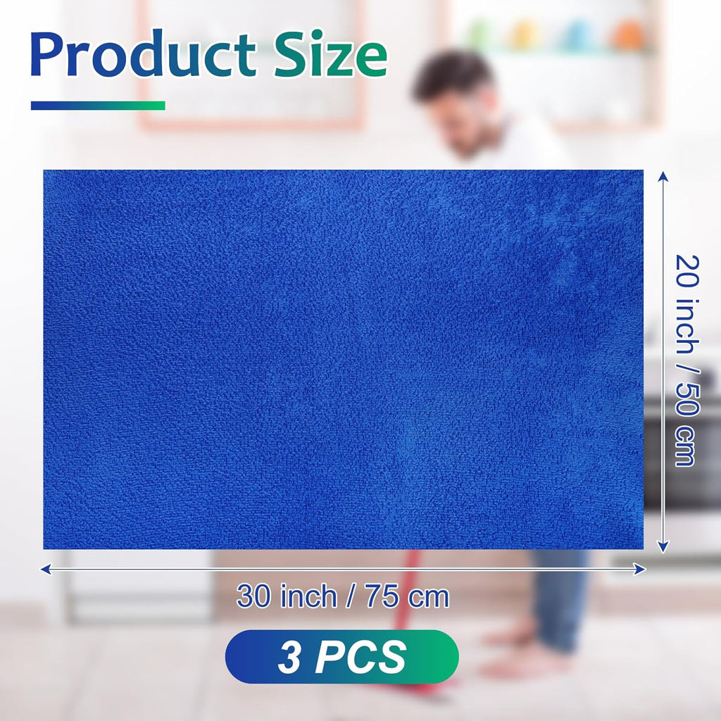 Newwiee 3 Pcs Extra Large Microfiber Cleaning Cloth 30" x 20" Washable Reusable Microfiber Towel Streak Free Lint Free Cloth for Cleaning Home Glass Office Window Bathrooms (Red,Blue,Green)