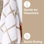 All-Clad Checked Kitchen Towel: Highly Absorbent, Super Soft Long Lasting - 100% Cotton, 17"x30" Tea Towel for Cleaning & Drying Dishes, Pans, Glassware, or Countertops, (1-Pack), Cappuccino