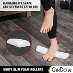 CanDo Slim White PE Foam Rollers for Exercise, Fitness, Muscle Restoration, Massage Therapy, Sport Recovery and Physical Therapy for Home, Clinics, Professional Therapy 3" x 36" Half-Round