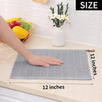 Homaxy 100% Cotton Terry Kitchen Dish Cloths, Ultra Soft and Absorbent Dish Towels for Kitchen, Suitable for Drying and Washing Dishes, 8 Pack, 12 x 12 Inches, Light Grey