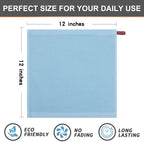 Kitinjoy 100% Cotton Kitchen Dish Cloths (12 X 12 Inches, Sky Blue),12 Pack Waffle Weave Ultra Soft Absorbent Dish Towels for Drying Dishes Quick Drying Kitchen Towels Dish Rags