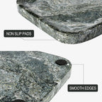 Koville Marble Tray, 12"x8" Natural Marble Vanity Tray for Countertop Bathroom Kitchen Dresser, Decorative Catchall Trays for Perfume Jewelry, Rectangular Stone Serving Tray(Green)