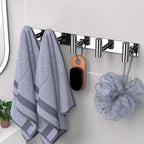 VAEHOLD Hat and Coat Wall Mount Rack - Hooks for Robes, Bags, Keys, and Towels - Bathroom Towel Hanger Organizer (Polished Chrome, “T“ Shape 5 Hooks 1 Pack)