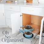 HOLDN’ STORAGE Pull Out Cabinet Organizer, Heavy Duty Caddy w/Lifetime Limited Warranty -20”W x 21”D - Requires At Least 21-1/4” Cabinet Opening, Steel Metal Cabinet Drawers Slide Out, Chrome