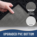 Arotive Luxury Chenille Bathroom Rug Mat, Extra Soft Thick Absorbent Shaggy Bath Rugs, Non-Slip Machine Wash Dry, Plush Bath Mats for Bathroom, Shower and Tub, 45x27, Black