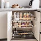 Expandable Pull Out Cabinet Organizer, Adjustable Width:12.3~18.5''W x 22.5''D Under Sink Organizer, Drawer Storage Shelves for Kitchen, Bathroom, Closet, Pantry, Cupboard, Pots, Pans