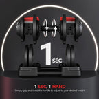 Yaheetech Adjustable Dumbbell Set Free Weight Dumbbells 40lbs/52.5lbs/90lbs Fast Adjust Dumbbells Dumbbell Weight Set, with Tray for Men/Women Strength Training Equipment
