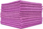 The Rag Company - All-Purpose Microfiber Terry Cleaning Towels - Commercial Grade, Highly Absorbent, Lint-Free, Streak-Free, Kitchens, Bathrooms, Offices, 300gsm, 12in x 12in, Lavender (12-Pack)