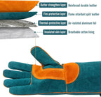 BEETRO 932℉ Heat Resistant Forge/Mig/Stick Welding Gloves for Oven/Grill/Fireplace/Furnace/Stove/Pot Holder/Wood Burner