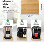 Ibyx Elegant Sliding Tray for Your Coffee Maker & Heavy Kitchen Appliances - Sturdy, Slides Easily from Under The Cabinet (Natural, 12”W x 16”D)