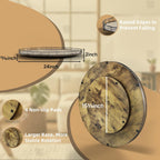 Lazy Susan Turntable Organizer for Table Top, 24’’ Round Wooden Lazy Susan for Cabinet Kitchen Countertop Pantry Dining Coffee Table for Condiments Spices, Rustic Bathroom Vanity Tray for Soap Candle