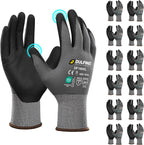DULFINE Safety Work Gloves MicroFoam Nitrile Coated-12 Pairs Pack,Seamless Knit Nylon Glove with Black Micro-Foam Nitrile Grip,Ideal for General Purpose,Automotive,Home Improvement,Painting(Small)