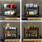 2-Tier Cup Drying Rack & Coffee Bar Accessories with Drying Tray, Coffe Mug Holder Rack for Countertop - Baby Bottle Organizer, Sippy Cup Storage, Tea holder & Glass Cup Organizer