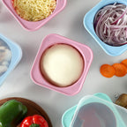 PLUS 1000ml Pizza Dough Proofing Containers for DIY family Artisan Pizza, Food Grade Silicone Stackable Boxes with Lids, Freezer, Fridge, Dishwasher Safe-Sprinkles Pattern-3 Pack (Multicolors)