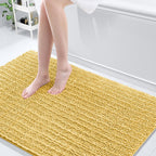 Arotive Luxury Chenille Bathroom Rug Mat, Extra Soft Thick Absorbent Shaggy Bath Rugs, Non-Slip Machine Wash Dry, Plush Bath Mats for Bathroom, Shower and Tub, 59x35, Yellow