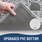 Arotive Luxury Chenille Bathroom Rug Mat, Extra Soft Thick Absorbent Shaggy Bath Rugs, Non-Slip Machine Wash Dry, Plush Bath Mats for Bathroom, Shower and Tub, 47x17, Light Grey