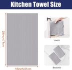 Homaxy Microfiber Waffle Weave Kitchen Towels, 16 x 28 Inch Ultra Absorbent and Solid Color Dish Towels, 8 Pack, Grey