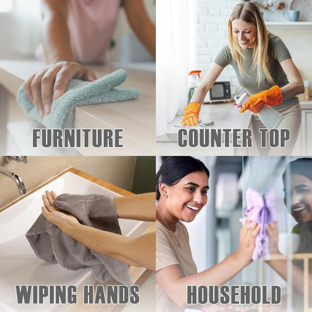 ZUPERIA Bar Mop Kitchen Towels - Pack of 12 (16" x19”) 100% Ring Spun Cotton - Dish Washcloths for Superb Cleaning and Less Lint - Highly Absorbent Dish Cloths and Dish Towels for Everyday use (Grey)