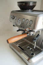 LILQ 54mm Naked Bottomless Portafilter Compatible with Breville Barista Express, Barista Pro, Bambino, and More – 18-20g basket included (Rosewood Smooth, 54mm)