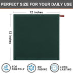 Kitinjoy 100% Cotton Kitchen Dish Cloths, 6 Pack Waffle Weave Ultra Soft Absorbent Dish Towels for Drying Dishes Quick Drying Kitchen Towels Dish Rags, 12 X 12 Inches, Blackish Green