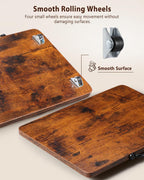 Appliance Slider, Sliding Tray for Coffee Maker, Coffee Pot Slider for Countertop, Kitchen Appliance Rolling Tray with Rubber Wheels (Rustic Brown, Medium - Wide (13” x 9.5”))