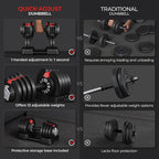 Yaheetech Adjustable Dumbbell Set Free Weight Dumbbells 40lbs/52.5lbs/90lbs Fast Adjust Dumbbells Dumbbell Weight Set, with Tray for Men/Women Strength Training Equipment