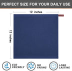 Kitinjoy 100% Cotton Kitchen Dish Cloths, 8 Pack Waffle Weave Ultra Soft Absorbent Dish Towels for Drying Dishes Quick Drying Kitchen Towels Dish Rags, 12 X 12Inch, Navy Blue