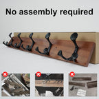 SKOLOO 30-Inch Wood Coat Rack Wall Mount with 5 Triple Hooks - Ideal for Family Entrances, Classrooms, and Pet Supplies Storage - Perfect Coat Hooks for Wall,Mahogany (Sapele)