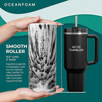 Oceanfoam Smooth Soft Foam Roller (Black Marbled) - Beginner, Travel Sized Low Density Foam Roller for Home & Gym, Physical Therapy, Back Pain, & Exercise - Yoga & Athletics (12.5" x 5")