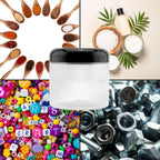 Cornucopia Brands 16oz Clear Plastic Jars w/Domed Lids (6-Pack); BPA Free PET Stackable Straight Sided Canisters for Bathroom & Kitchen Storage