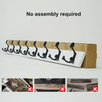 SKOLOO 43-Inch White Wood Coat Rack Wall Mount with 8 Triple Hooks - Ideal for Family Entrances, Classrooms, and Pet Supplies Storage - Perfect Coat Hooks for Wall, Pack of 2