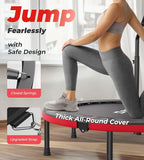 BCAN 40"/48" Foldable Mini Trampoline, Rebounder Trampoline for Adults, U/T Shape Adjustable Foam Handle, Exercise Rebounder for Adults Indoor/Garden Workout, Max Load 330lbs/440lbs