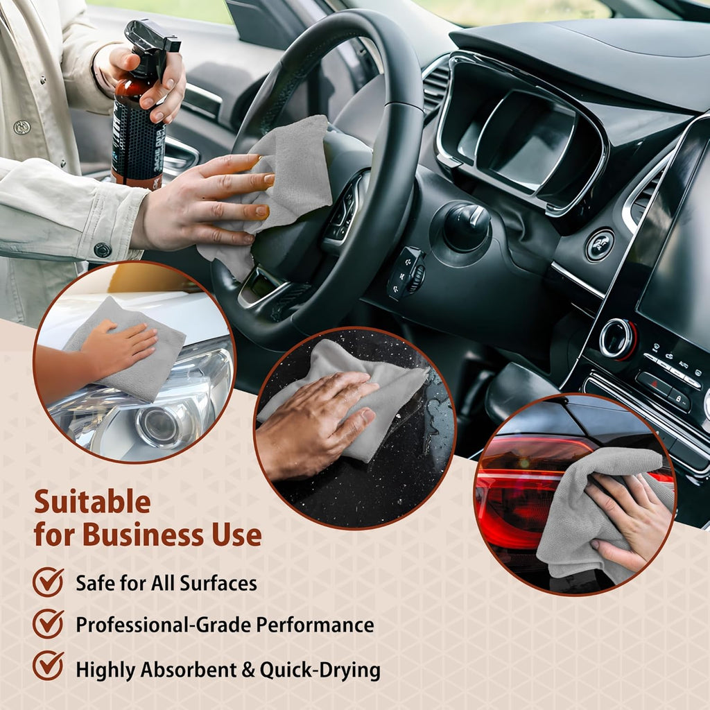 H4N Microfiber Cleaning Cloth Roll, 85 Pack Micro Fiber Wash Cloths for Car, Tear Away Towels, Ultra Absorbent Dish Rags, Non-Abrasive, Reusable and Washable Household Supplies, 11.81" x 11.81", Gray