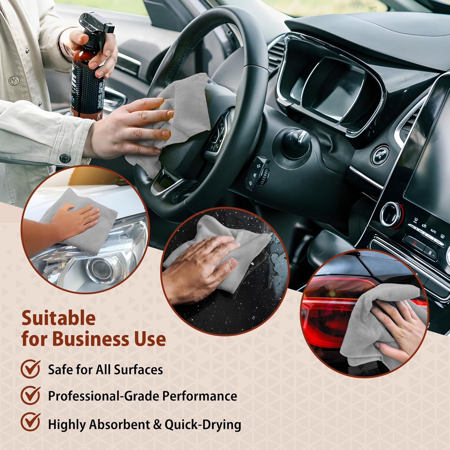 H4N Microfiber Cleaning Cloth Roll, 85 Pack Micro Fiber Wash Cloths for Car, Tear Away Towels, Ultra Absorbent Dish Rags, Non-Abrasive, Reusable and Washable Household Supplies, 11.81" x 11.81", Gray