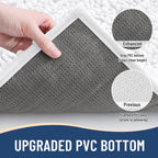 Arotive Luxury Chenille Bathroom Rug Mat, Extra Soft Thick Absorbent Shaggy Bath Rugs, Non-Slip Machine Wash Dry, Plush Bath Mats for Bathroom, Shower and Tub, 47x24, White