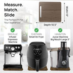 Ibyx Elegant Sliding Tray for Your Coffee Maker & Heavy Kitchen Appliances - Sturdy, Slides Easily from Under The Cabinet (Brown, 13”W x 10.5”D)