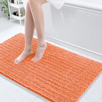 Arotive Luxury Chenille Bathroom Rug Mat, Extra Soft Thick Absorbent Shaggy Bath Rugs, Non-Slip Machine Wash Dry, Plush Bath Mats for Bathroom, Shower and Tub, 47x24, Coral