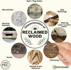 Modern Timber Craft Reclaimed Wood Fireplace Mantel Shelf | Solid Rustic American Barnwood with Steel Floating Shelf Brackets | 2.75" Thickness | 48" L x 8" D, Early American, Planed and Sanded