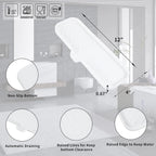 Silicone Bathroom Soap Dishes with Drain Spout-Bathroom and Kitchen Sink Organizer,Sponge Holder,Dish Soap Tray,Perfect for Dispenser,Scrubber,Bottle,Cup on Sink or Counter-White 12"×4"