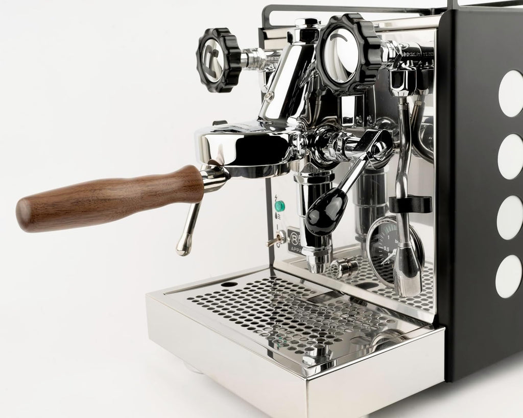 LILQ 58mm Bottomless Naked 2 Ears Portafilter Compatible with E61 Grouphead Machines– Includes 18–20g Basket (Walnut, 58mm For E61)